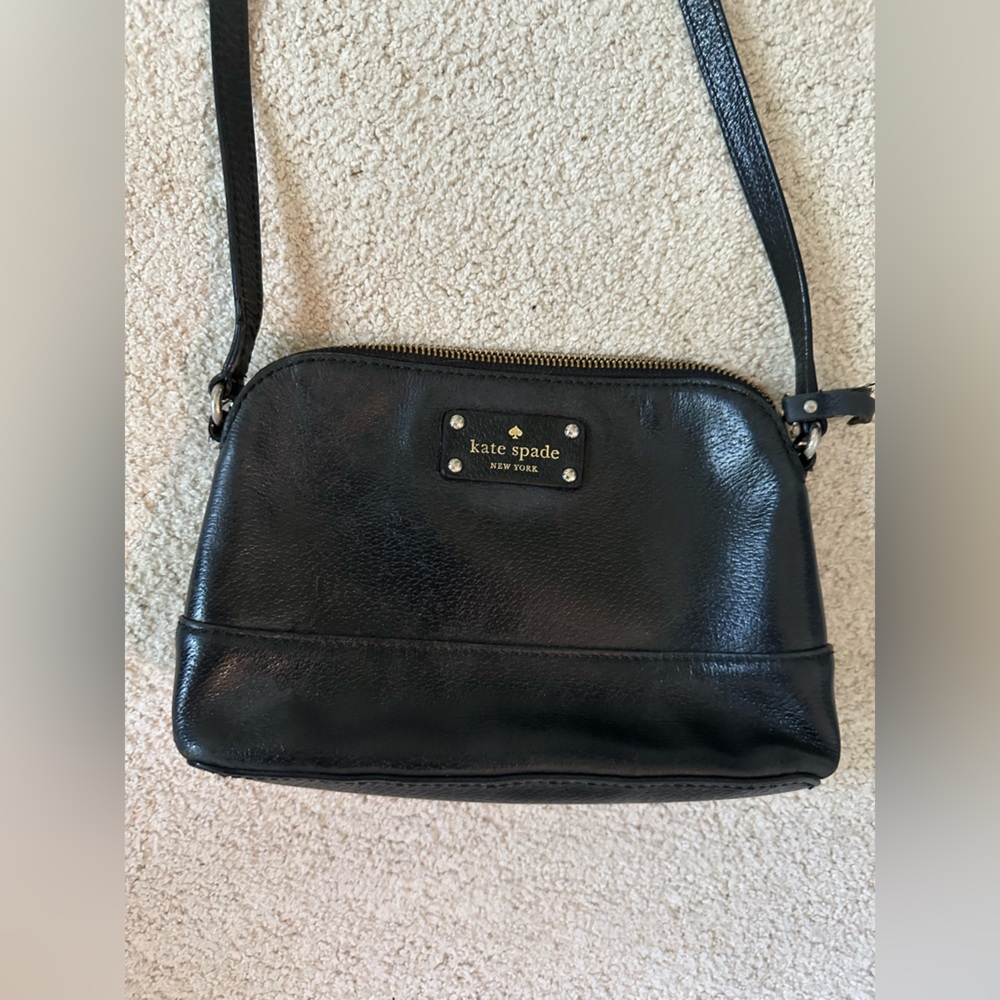 Kate spade small black leather crossbody